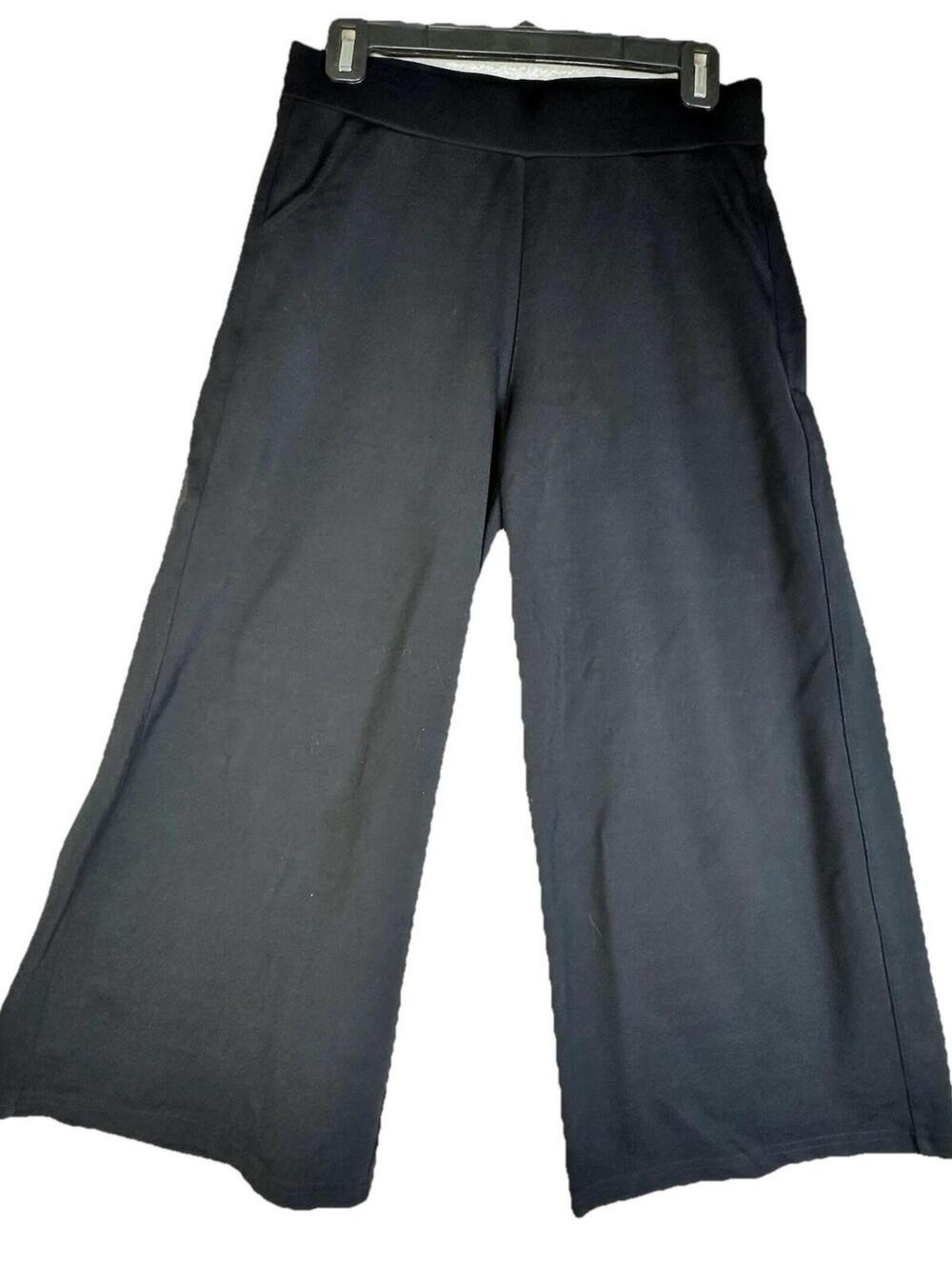 Womens Pull On Elastic Waist Wide Leg Crop Capri Palazzo Leisure Pants Sz S